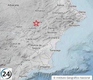 Pequeño terremoto de 2,9 grados sacude Yecla en Murcia