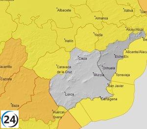 Alerta amarilla de la Aemet por vientos intensos este jueves en el Noroeste, el Altiplano y el litoral.