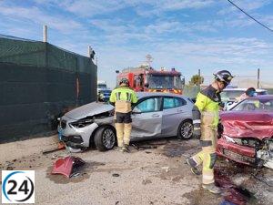 Accidente en San Pedro del Pinatar deja un hombre herido tras colisión de dos vehículos.