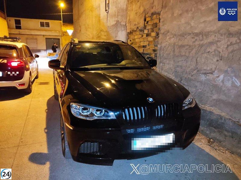 Éxito policial en Murcia: Recuperan vehículo robado usado en actos criminales.