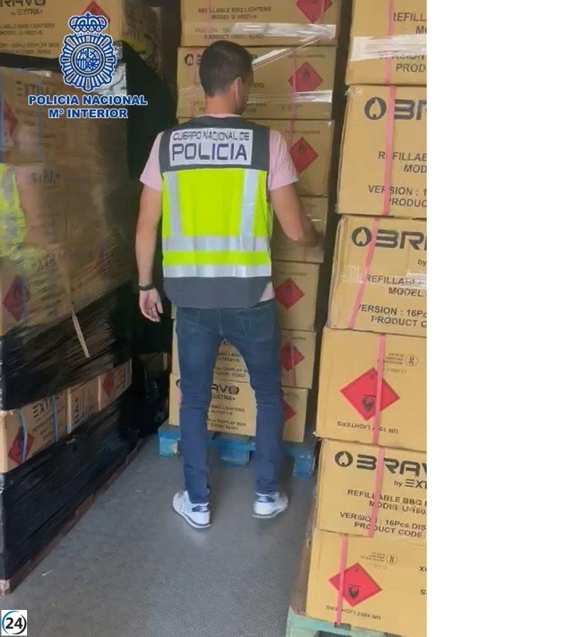 Las autoridades incautan medio millón de mecheros robados en un depósito madrileño, gracias a la intervención de la Policía Nacional en Murcia.