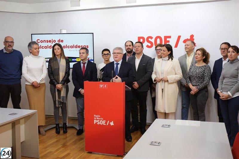 Vélez del PSOE demanda ley de financiación local justa y equitativa para todos los municipios, a López Miras.